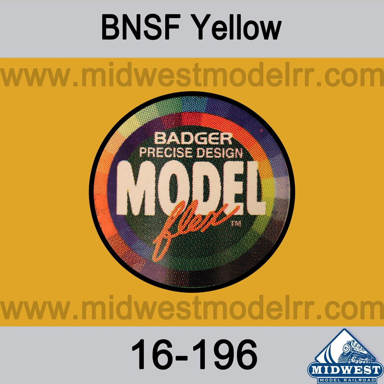 Badger MODELflex Paint - 16-196 BNSF Yellow 3 Badger MODELflex Paint - 16-196 BNSF Yellow