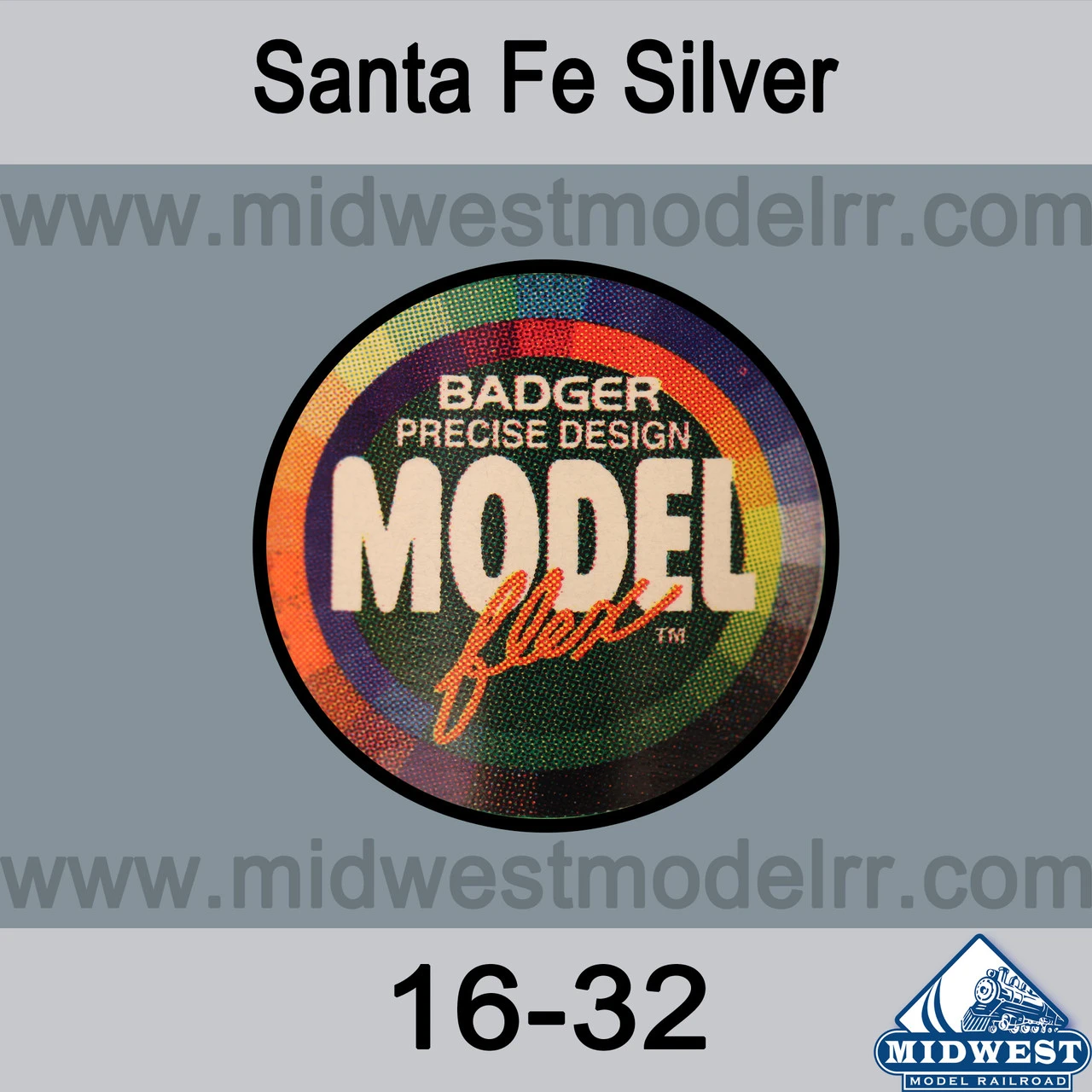 Badger MODELflex Paint - 16-32 Santa Fe Silver 3 Badger MODELflex Paint - 16-32 Santa Fe Silver