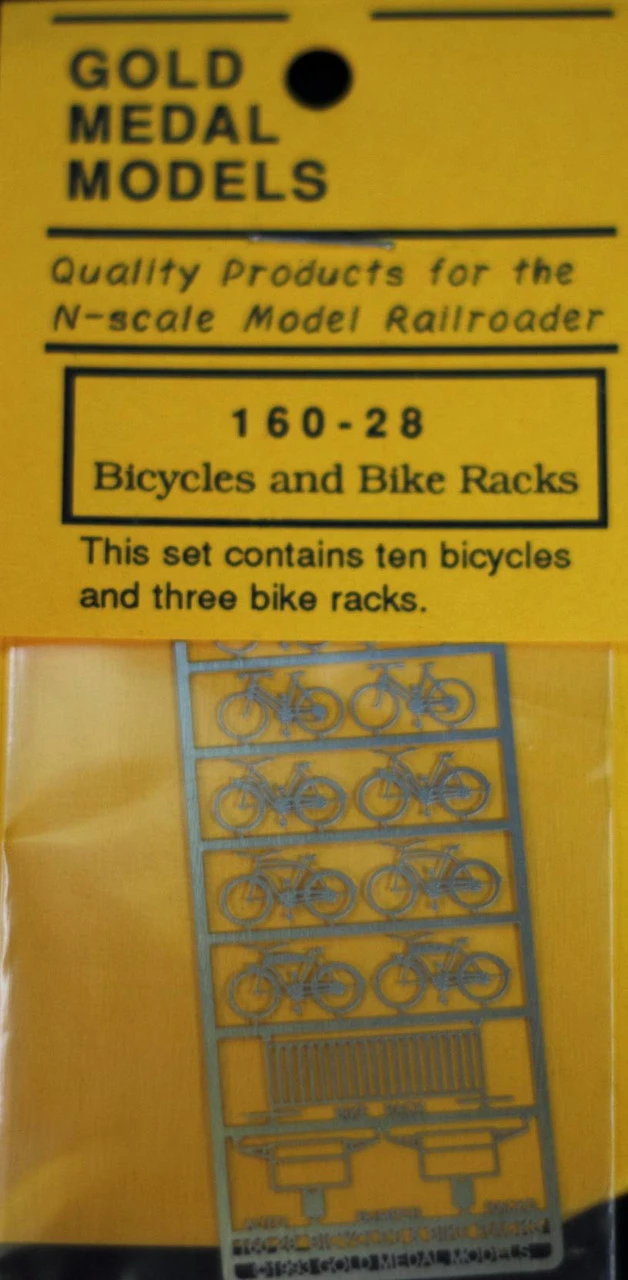 Gold Medal Models 160-28 - Bicycles And Bike Racks - N Scale 3 Gold Medal Models 160-28 - Bicycles And Bike Racks - N Scale