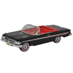 Oxford Diecast 87CI61001 - Chevrolet Impala 1961 Convertible Tuxedo Black/Red 1:87