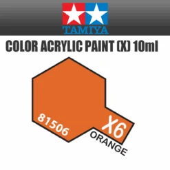 Tamiya 81506 - Acrylic Mini X-6 Orange - 10ml Bottle