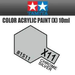 Tamiya 81511 - Acrylic Mini X-11 Chrome Silver - 10ml Bottle
