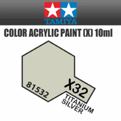 Tamiya 81532 - Acrylic Mini X-32 Titanium Silver - 10ml Bottle