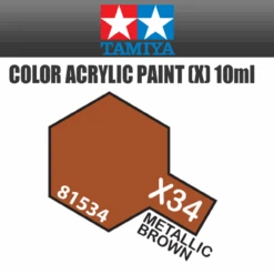 Tamiya 81534 - Acrylic Mini X-34 Metallic Brown - 10ml Bottle