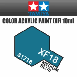 Tamiya 81718 - Acrylic Mini XF-18 Medium Blue - 10ml Bottle