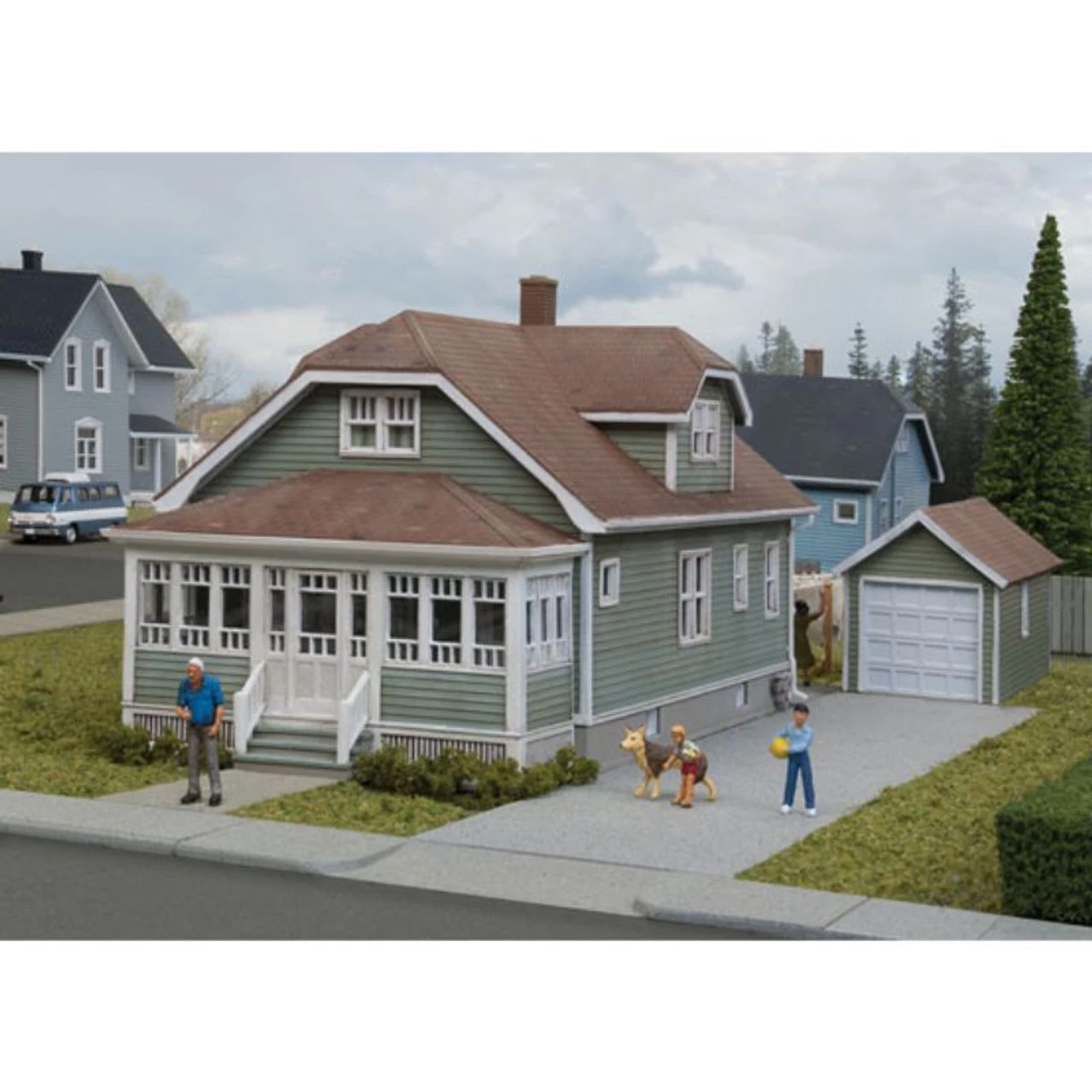 Walthers Cornerstone 933-3791 - American Bungalow W/1-Car Garage - HO Scale 3 Walthers Cornerstone 933-3791 - American Bungalow W/1-Car Garage - HO Scale