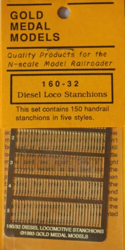 Gold Medal Models 160-32 - Diesel Locomotive Handrail Stanchions- N Scale