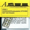 A-Line 29211 - Diesel Cab Sunshades For E And F Series - HO Scale