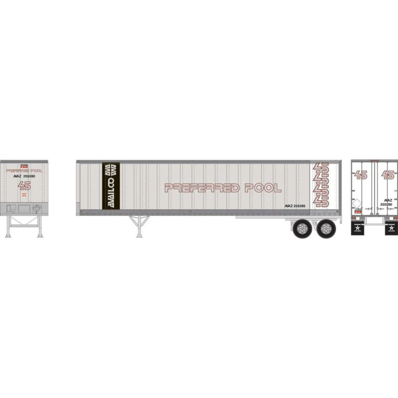 Athearn RTR 16089 - 45' Z-Van Trailer Availco (AVAZ) 257251 - HO Scale 3 Athearn RTR 16089 - 45' Z-Van Trailer Availco (AVAZ) 257251 - HO Scale
