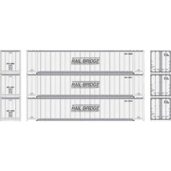 Athearn 17298 - 48' Container [3 Pack] Rail-Bridge (RBCU) - N Scale