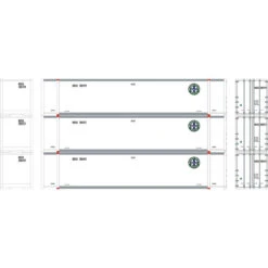 Athearn 17302 - 48' Container [3 Pack] BNSF (BNXU) - N Scale