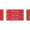 Athearn 17393 - 40' Corrugated Low-Cube Container (3) Kawasaki Kisen Kaisha, Ltd (K Line) - N Scale -Vallejo Shop ath17393 76792.1677276154