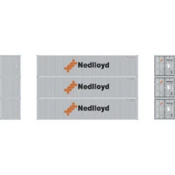 Athearn 17395 - 40' Corrugated Low-Cube Container (3) Nedlloyd - N Scale