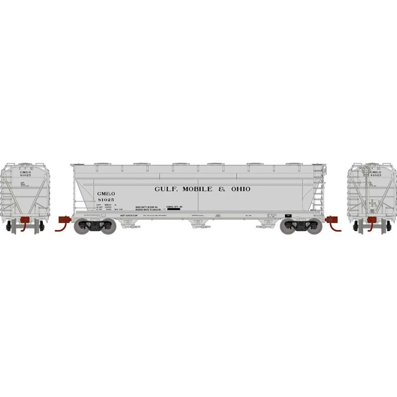 Athearn Genesis 15858 - ACF 4600 3-Bay Hopper Gulf Mobile And Ohio (GM&O) 81025 - HO Scale 3 Athearn Genesis 15858 - ACF 4600 3-Bay Hopper Gulf Mobile And Ohio (GM&O) 81025 - HO Scale