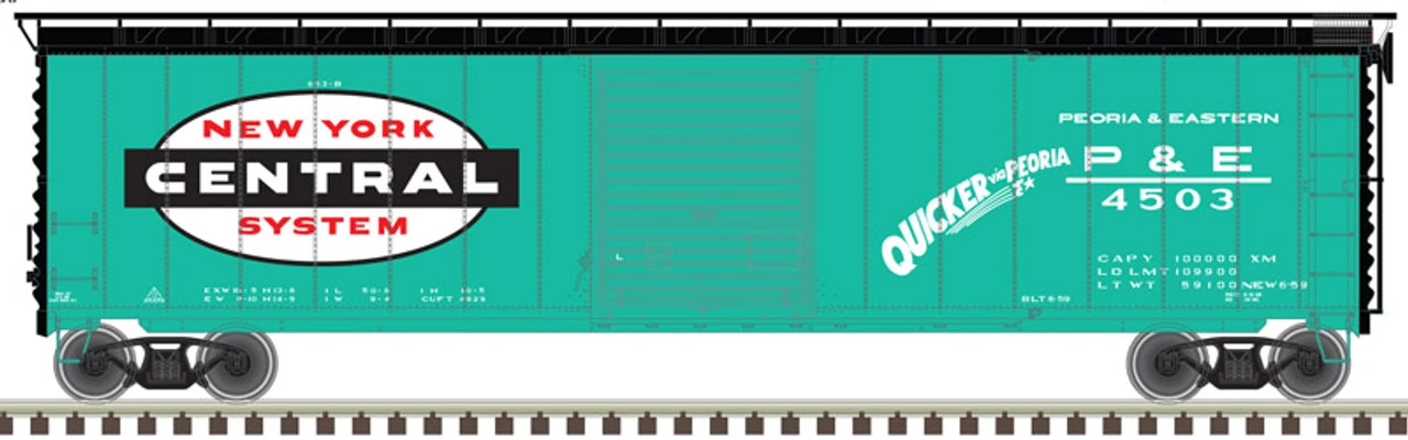 Atlas 20005860 - 50' Postwar Single Door Box Car New York Central (P&E) 4503 - HO Scale 3 Atlas 20005860 - 50' Postwar Single Door Box Car New York Central (P&E) 4503 - HO Scale