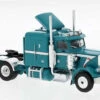 Brekina 85710 - 1973 Peterbilt 359 Sleeper-Cab Tractor - Assembled - Turquoise, White - HO Scale -Vallejo Shop bkn85710 94209.1679436739