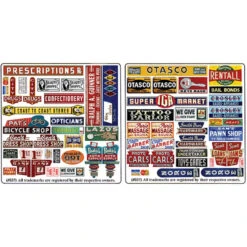Blair Line 037 - Printed Storefront & Advertising Signs -- Storefront Signs #4 - N Scale Kit