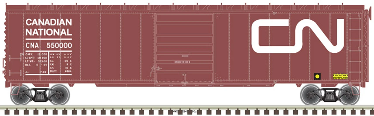 Atlas 20005862 - 50' Postwar Single Door Box Car Canadian National (CN) 550000 - HO Scale 3 Atlas 20005862 - 50' Postwar Single Door Box Car Canadian National (CN) 550000 - HO Scale