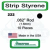 Evergreen 222 - Styrene Rod 0.062"