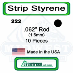 Evergreen 222 - Styrene Rod 0.062"