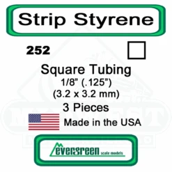 Evergreen 252 - Square Tubing 1/8" (.125)