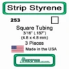 Evergreen 253 - Square Tubing 3/16" (.188) -Vallejo Shop evg253 28723.1671411066