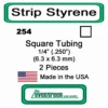 Evergreen 254 - Square Tubing 1/4" (.250) -Vallejo Shop evg254 75097.1671411067