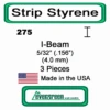 Evergreen 275 - Styrene I-Beam .156"