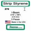 Evergreen 276 - Styrene I-Beam .188" -Vallejo Shop evg276 52009.1671411069
