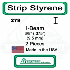 Evergreen 279 - Styrene I-Beam .375"