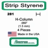 Evergreen 281 - Styrene H-Columns (Wide Flange Beams) .060" -Vallejo Shop evg281 47173.1671411070