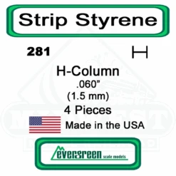 Evergreen 281 - Styrene H-Columns (Wide Flange Beams) .060"