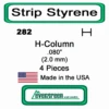 Evergreen 282 - Styrene H-Columns (Wide Flange Beams) .080" -Vallejo Shop evg282 24133.1671411070