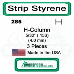 Evergreen 285 - Styrene H-Columns (Wide Flange Beams) .156"
