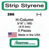 Evergreen 286 - Styrene H-Columns (Wide Flange Beams) .188" -Vallejo Shop evg286 42166.1671411070