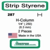 Evergreen 287 - Styrene H-Columns (Wide Flange Beams) .250" -Vallejo Shop evg287 38828.1671411070