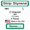 Evergreen 751 - Styrene Z Channel .060" -Vallejo Shop evg751 58108.1671411077