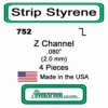 Evergreen 752 - Styrene Z Channel .080" -Vallejo Shop evg752 36992.1671411077