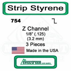 Evergreen 754 - Styrene Z Channel .125"