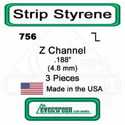 Evergreen 756 - Styrene Z Channel .188"