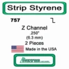 Evergreen 757 - Styrene Z Channel .250" -Vallejo Shop evg757 33412.1671411078