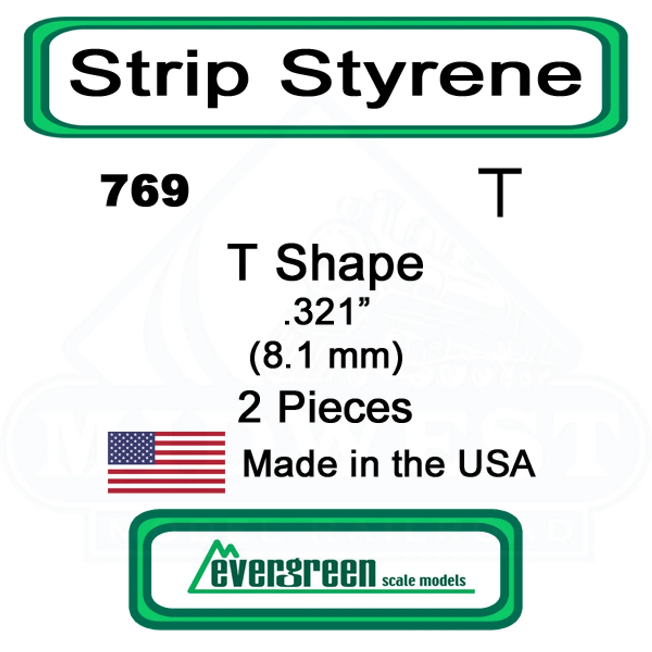 Evergreen 769 - Styrene Ts .321" 3 Evergreen 769 - Styrene Ts .321"