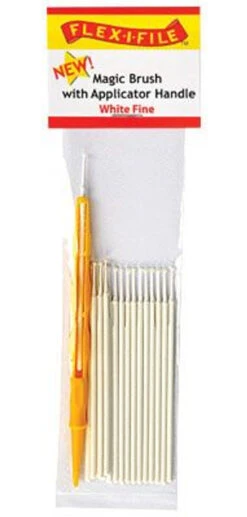Flex-i-File M930001 - Magic Brush - Fine & 1 Applicator Handle/Holder (white) Pkg(18)