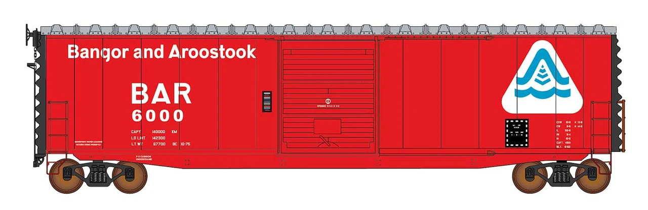 InterMountain 45956-04 - 50' PS-1 Single Door Boxcar Bangor & Aroostook (BAR) 6016 - HO Scale 3 InterMountain 45956-04 - 50' PS-1 Single Door Boxcar Bangor & Aroostook (BAR) 6016 - HO Scale