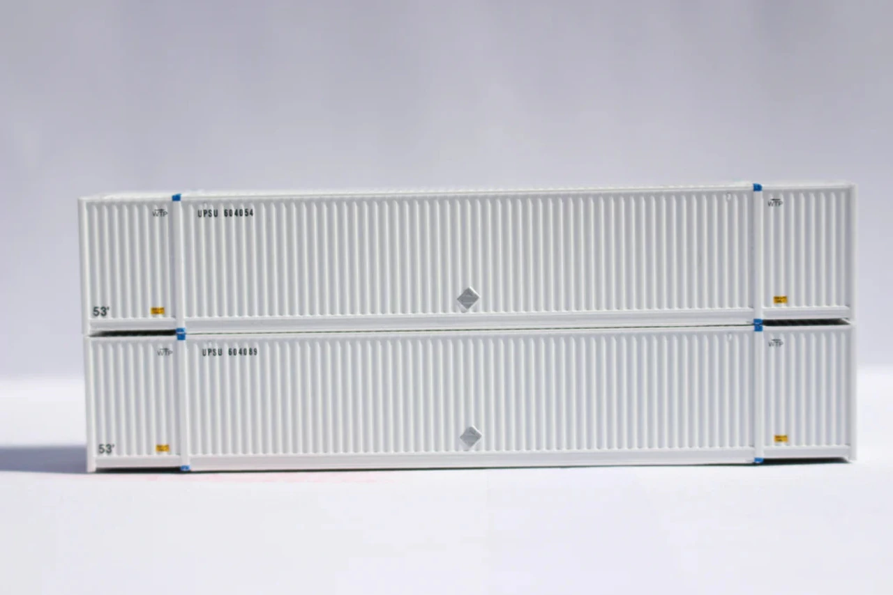 Jacksonville Terminal Co 537059 - 53' High Cube Container (2) (MAGNETIC CONNECTION) United Parcel Service (UPS) - N Scale 3 Jacksonville Terminal Co 537059 - 53' High Cube Container (2) (MAGNETIC CONNECTION) United Parcel Service (UPS) - N Scale