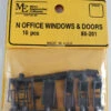 Micro Engineering 80-201 - Office Windows & Doors 10pcs - N Scale -Vallejo Shop me80201 61436.1680631109