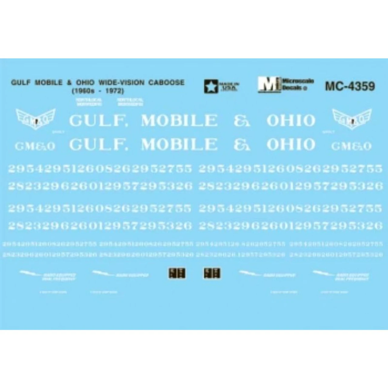 Microscale MC-4359 - GM&O Cabooses - HO Scale 3 Microscale MC-4359 - GM&O Cabooses - HO Scale