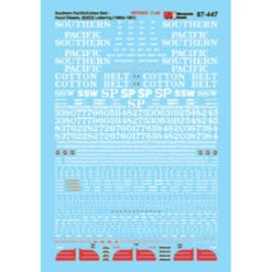 Microscale 87-447 - Southern Pacific / Cotton Belt Hood Diesels (1970s-1991) Decals - HO Scale