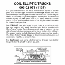 Micro-Trains 00302071 - Coil Elliptic Trucks With Short Extension Couplers (1137) 1 Pair