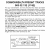 Micro-Trains 00302132 - 6-wheel Commonwealth Freight Trucks With Medium Extension Couplers(1182) 1 Pair -Vallejo Shop mtl00302132 81550.1645223574